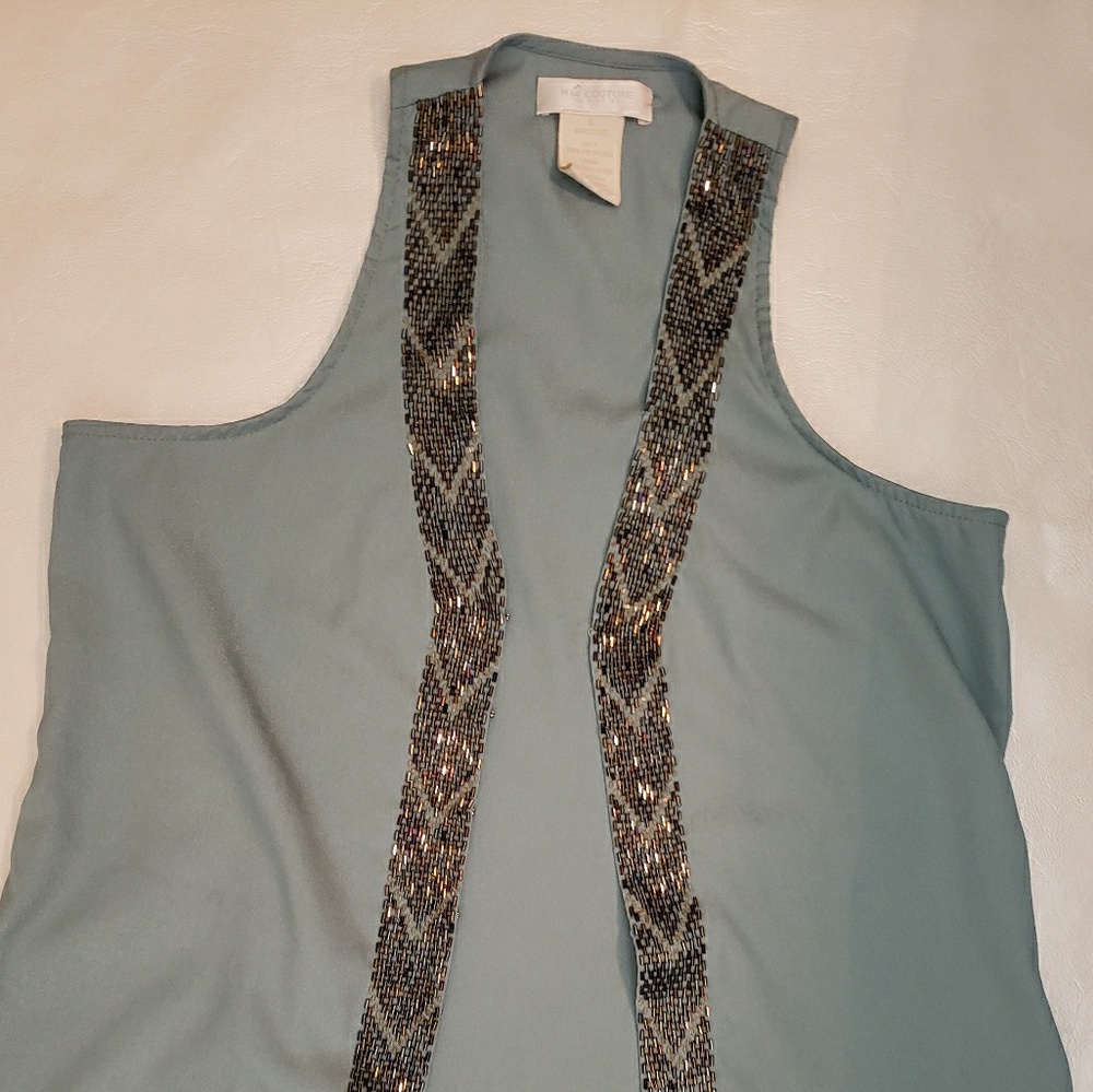 MM  Couture sleeveless blouse with beading